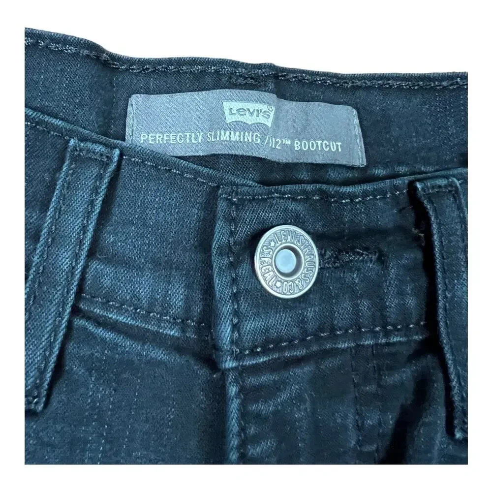 Levis Black Jean Shorts Cut Offs DIY Womens 2 Stretch Denim
